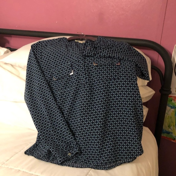 NWOT Appleseed’s Petites Utility Blouse Metal Trimmed Pockets SP Dark Blue - Picture 3 of 6